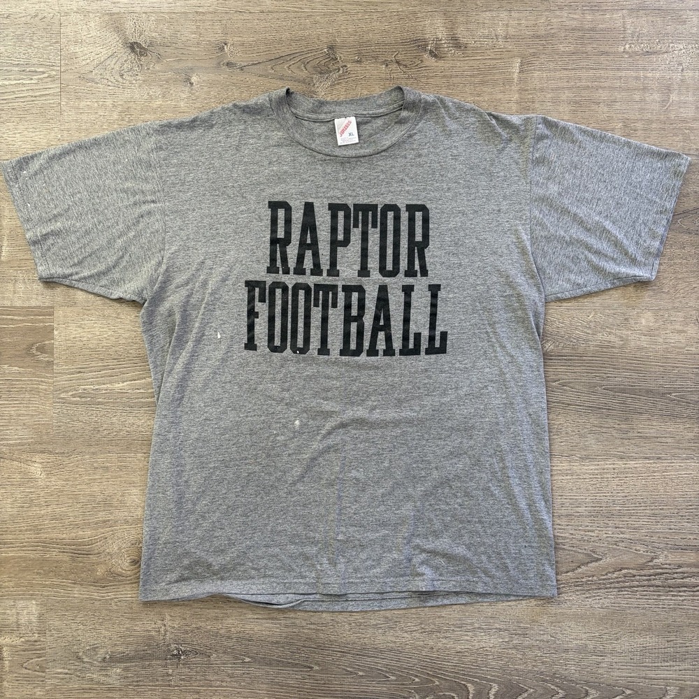 VTG 90s Raptor Football Jerzeez Paper Thin Worn T-Shirt XL